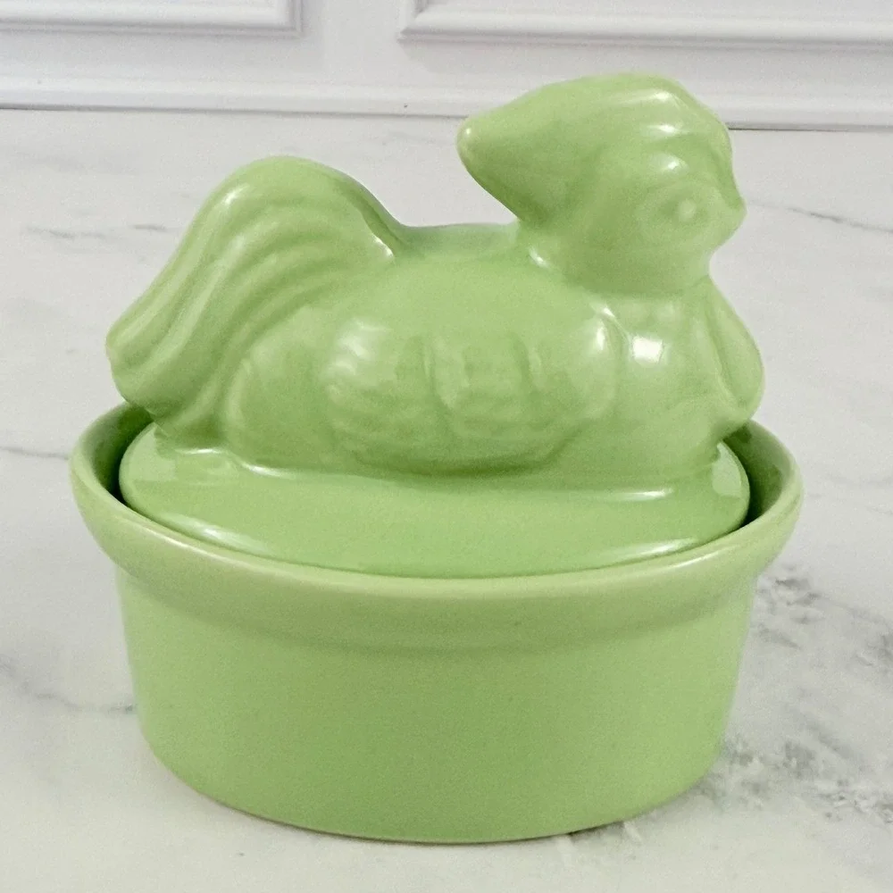 VTG BIA Green Hen Chicken Ramekin 